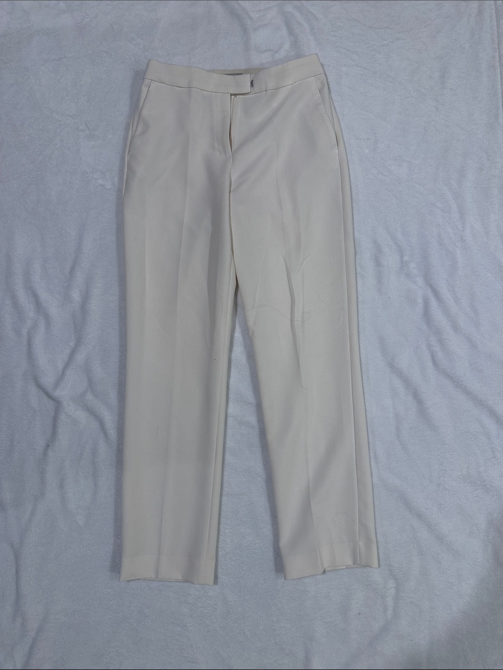 H&M Cream Straight-Leg Dress Pants